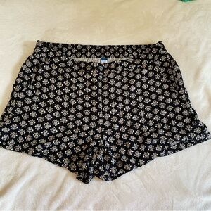 Patterned Black and White Women's Shorts